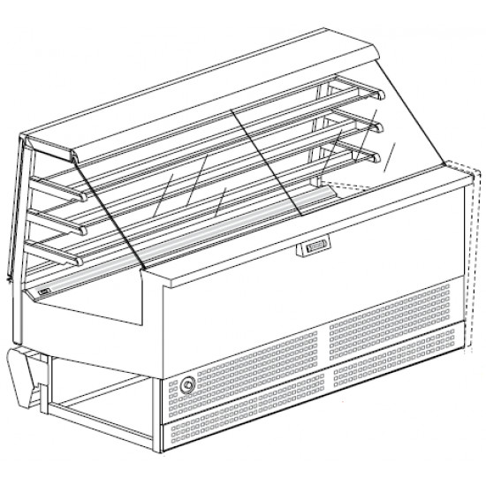 Витрина кондитерская без охлаждения IFI CUBIKA H 1450 FIX VAD MONOFASE NEU, EY_127500                    